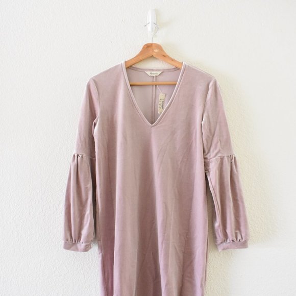 Madewell Velvet Balloon-Sleeve Dress - Picture 5 of 9